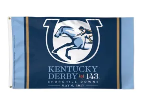 2017 Kentucky Derby 143 Churchill Downs Run for the Roses Deluxe Flag (3'x5')