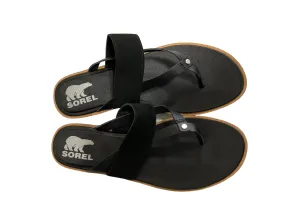 Black Sandals Flip Flops Sorel, Size 9.5