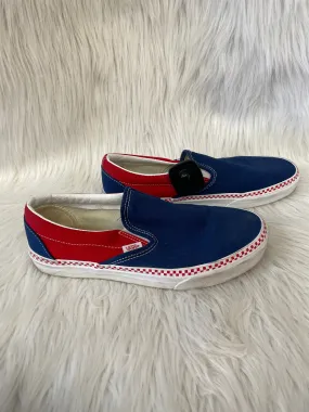 Blue & Red & White Shoes Sneakers Vans, Size 10