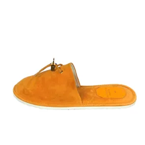 Buscemi Men's Greenwich Orange Suede Slippers SAMPLE