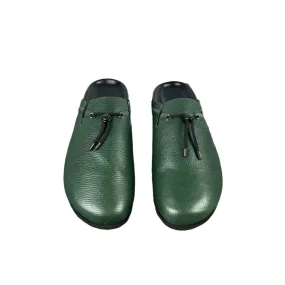 Buscemi Men's Pietro Dark Military Leather Slippers SAMPLE