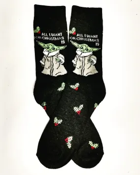 Christmas Yoda Crew Socks