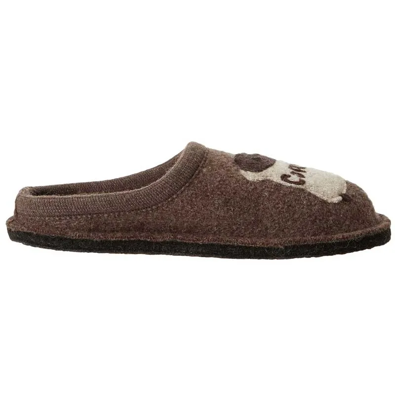 Haflinger Coffee Earth Slippers Women's