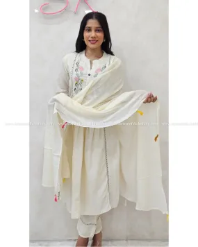 Ivory Cotton Casual Kurta Set