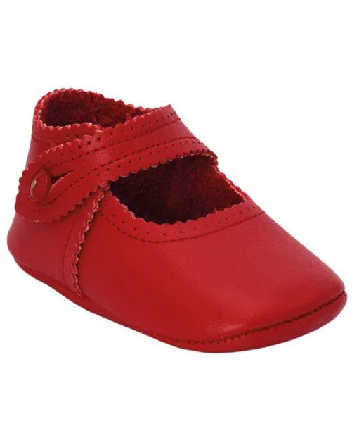 Leather mary jane crib shoes