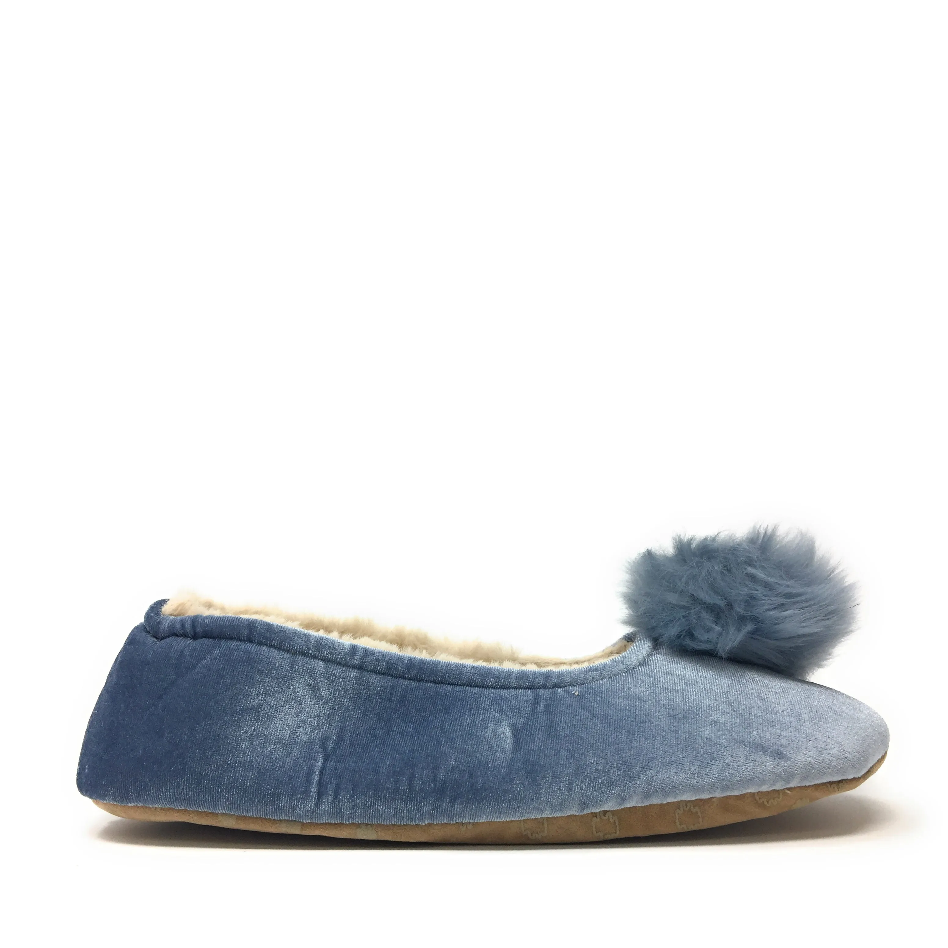 Pom Pom Blue Slippers