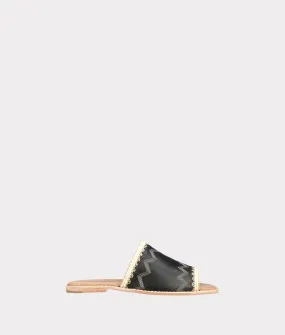 Raffia Sandal :: Black