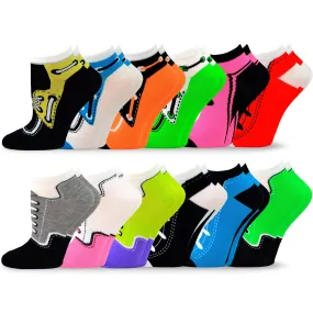 TeeHee Socks Women's Casual Acrylic No Show Shoes 12-Pack (12080)