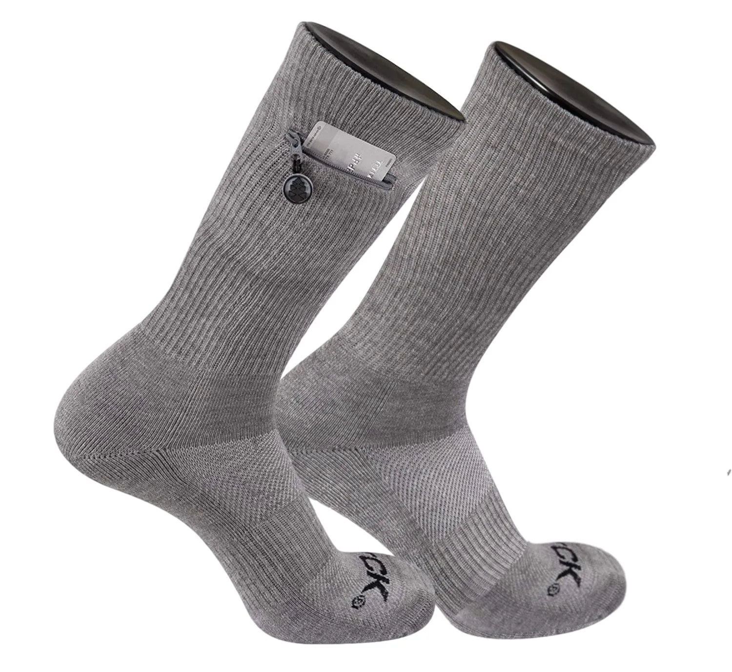 Zip Pocket Crew Socks